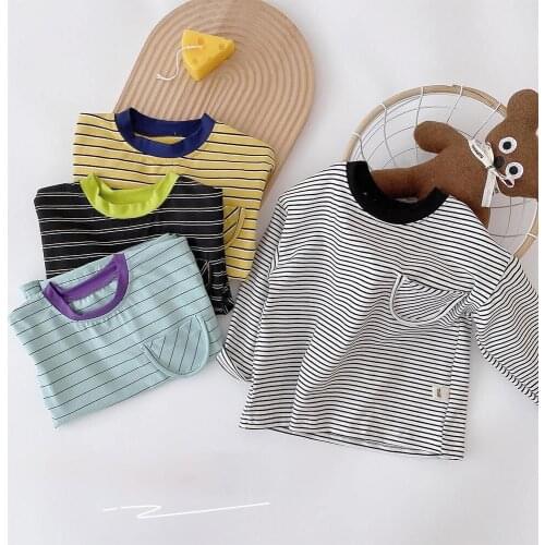 Spring Baby Boys Striped Long-sleeved T-shirt