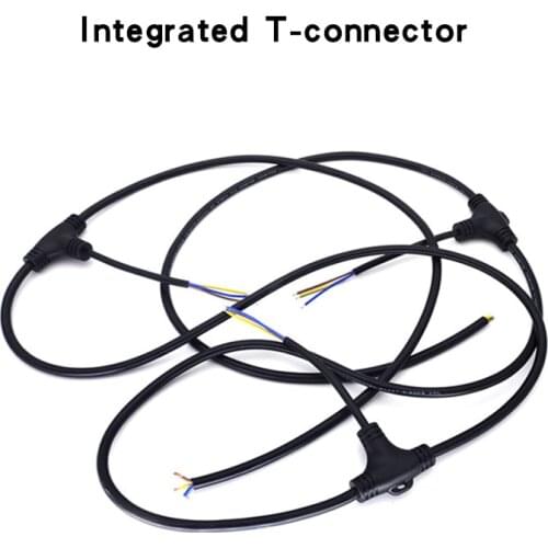 T Type Waterproof Connector Tee Outdoor Light String 2 3 4Pin 0.3 0.75 1.5 Square Wire Connector Line Lighting Cable Connectors