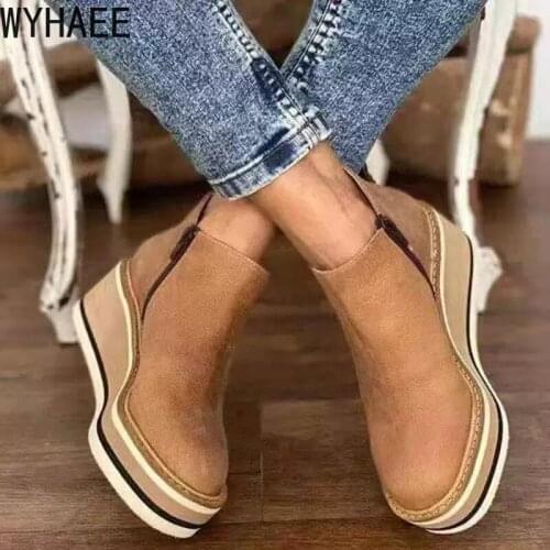 WYHAEE Women's Wedge Ankle Boots