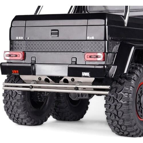 Stainless Steel Rear Bumper with Bottom Guard Chassis Armor for TRAXXAS TRX6 G63 RC Car Parts Accessories
