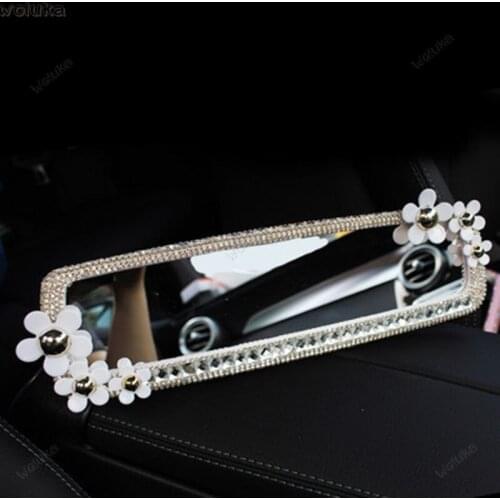 Diamond-mounted car rearview mirror complete set of mirrors pendant car interior decoration supplies CD50 Q04