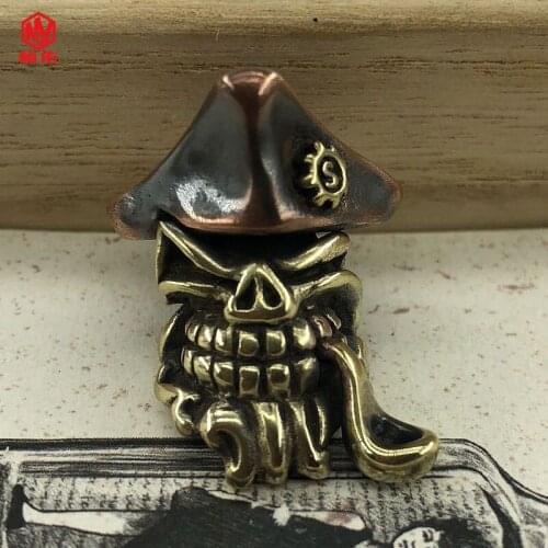 1PC EDC Paracord Beads Smoking Pirate Warrior Retro Brass Copper Lanyard Pendants Knife Beads Umbrella Rope Cord Beads Pendants