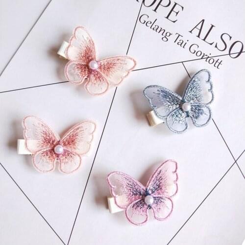 2PCS/Set New Women Girls Cute Lace Butterfly Hairpins Sweet Fairy Hair Ornament Clip Barrettes Headband Fashion Hair Accessories