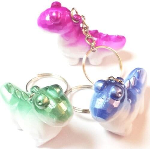 3 pcs 4cm Plastic Dinosaur Keyring Emo Cool Keychain Keyfob Party Novelty Gift Pinata Bulk Vending Toys Kids Favor Novelties