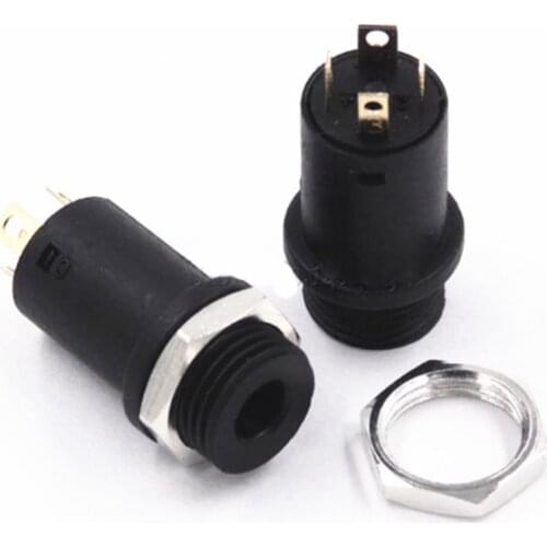 5pcs 3.5mm 4 Channel Female Headphone Stereo Jack Panel Mount Connector Audio Video Vertical Socket Gold Plated black