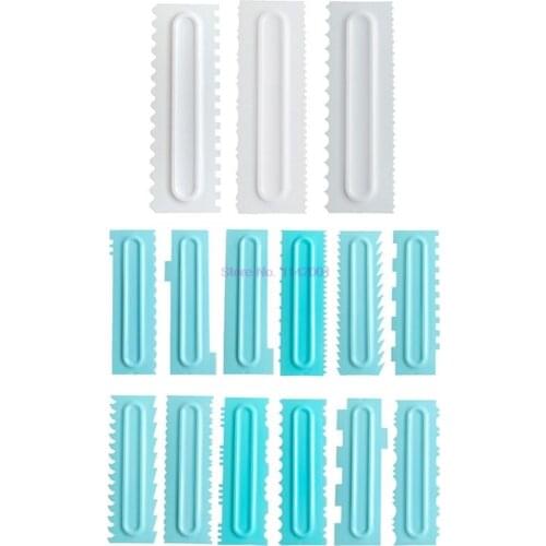 50set 3pcs Cake Decorating Comb Cake Scraper Smoother Cream Decorating Pastry Icing Comb Fondant Spatulas Baking Pastry Tools