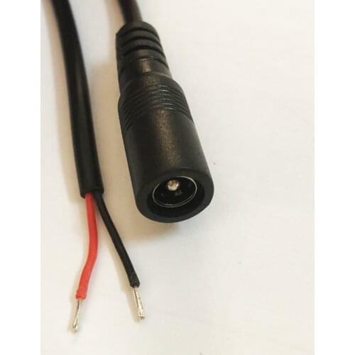 50pcs/lot 40cm 5.5x2.1mm DC Power Female Jack Connector Cord Cable 22AWG