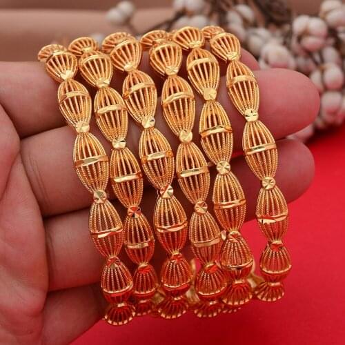 6pieces Bangles For Women Dubai Ethiopian Wedding Bracelets&Bangles African Jewelry Arab Middle East Not Can Open