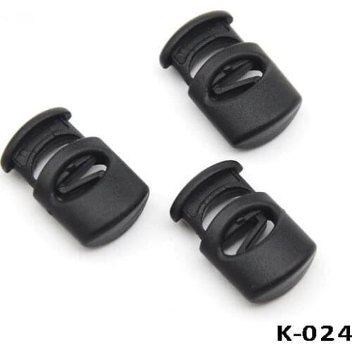 70 pcs / lot K-024 black plastic ball cord lock toggles plastic stoppers for 10mm cord hole free shipping