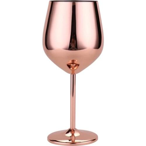 500ml Stainless Steel Goblet Champagne Cup Wine Glass Cocktail Glass Creative Metal Wine Glass for Bar Restaurant