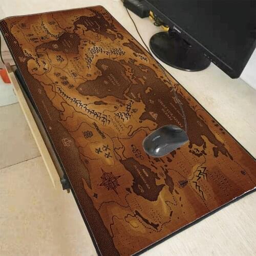 Mairuige World Map Large Gaming Mouse Pad XXL Lock Edge Mouse Pad Large Mousepad for Desk Black Extended Mat World Map 900*400mm