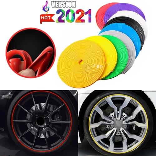 Colorful 8M/Roll Wheel rims protectors Decortation Rimblades Car Vehicle Color Wheel Rims rubber guide line car wheel sticker