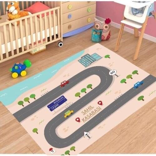 Babysale Baby shining baby play mat thickening eco-friendly child play mat Seaside town digital printed baby rug