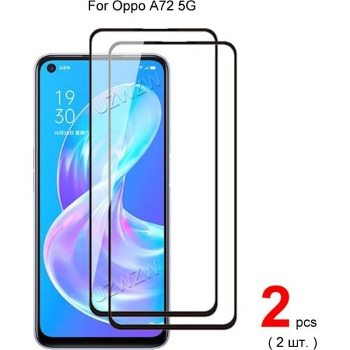2pcs For Oppo A72 5G Full Cover Tempered Glass Screen Protector Protective Glass Guard Film