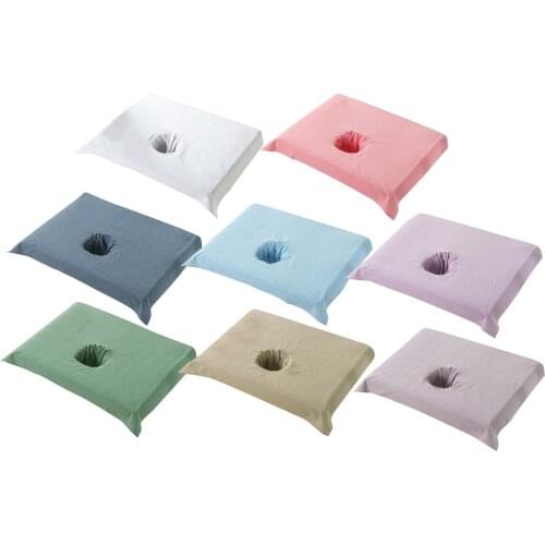 Cotton Spa Half Massage Table Cover Cosmetic Salon Bed Face Hole Towel Cloth