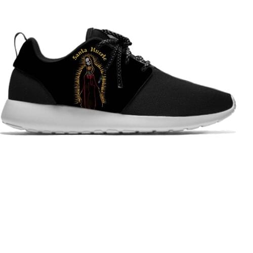 Santa Muerte Holy Death Goth Mexican Skull Horror Sport Running Shoes Casual Breathable Lightweight 3D Print Men Women Sneakers