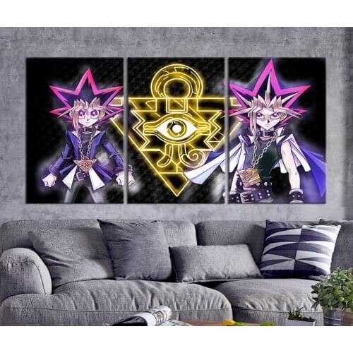 Home Decor Modular Canvas Picture 3piece Duel Monsters Anime Art a Living Room Poster Home Wall Canvas Painting Wholesale