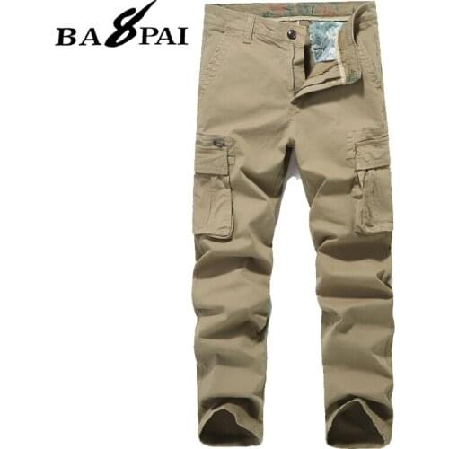 BAPAI Mens Fashion Oversized Cargo Pants Outdoor Wear-resistant Mountaineering Trousers Work Clothes
