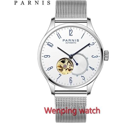 Parnis 41.5mm Thin Case Miyota Automatic Men Casual Watch 10 ATM Water Resistant W2520