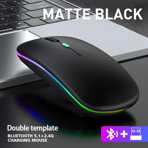 Wireless Mouse RGB Computer Mouse Silent Rechargeable Ergonomic Mause With LED Backlit USB Optical Mice For PC Laptop