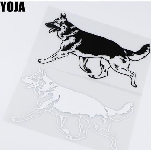 YOJA 17.8X10.3CM German Shepherd On Board Warning Car Sticker Rear Windshield Decorative Decal ZT4-0153