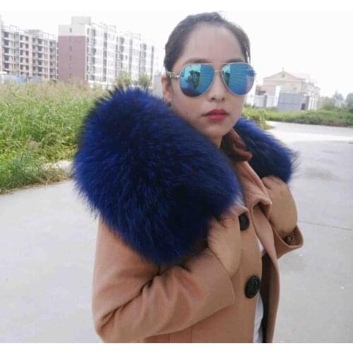 2020winter new real raccoon fur fur collar hat down coat fur collar accessories