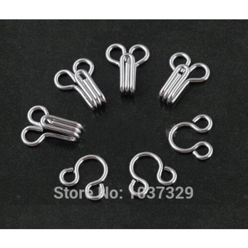 Wholesale 300pairs/lot 0/1/2# metal brass hook + eye pant skirt bra underwear small hooks silver/black free shipping HE-002