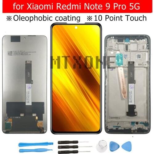 Original for Xiaomi Redmi Note 9 Pro 5G LCD Display with Frame Touch Screen Digitizer Assembly LCD Screen Repair Parts