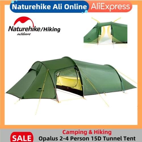Naturehike Opalus Camping Tent Ultralight Tunnel Tent 3-4 Persons Large Space Fabric Outdoor Cycling Nature Hike Camping Tent
