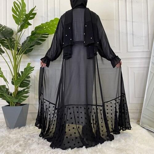 2021 New Turkey Muslim Dresses Modern Modest Women Clothing Kimono Islamic Chiffon Abaya For Summer Fashion Ladies Clothing