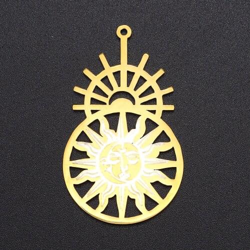 5pcs/lot 100% Stainless Steel Sun God Charm Pendant Wholesale Never Fade Jewelry Bracelet Making Jewelry Necklace Making