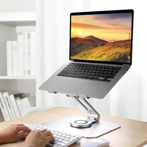 Swivel Laptop Stand Desk Riser 360 Rotation Multi-Angle/Height Adjustable Aluminum Computer Stand for MacBook 10-17" Notebook
