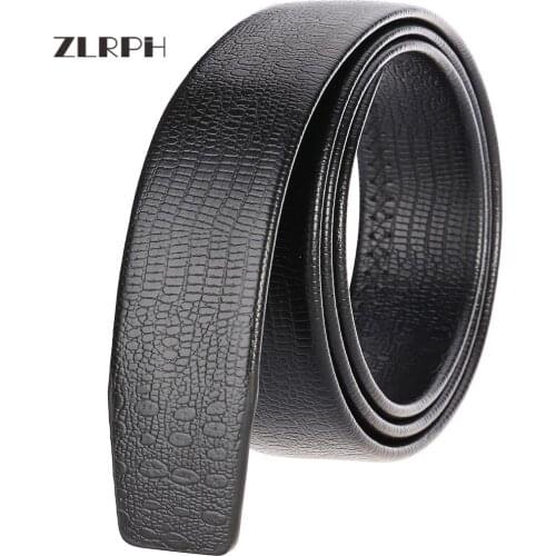 ZLRPH DENIM Automatic Men Belt Faux Leather Strap Belt for Men Designer Belts Men High Quality Fashion Belt Black