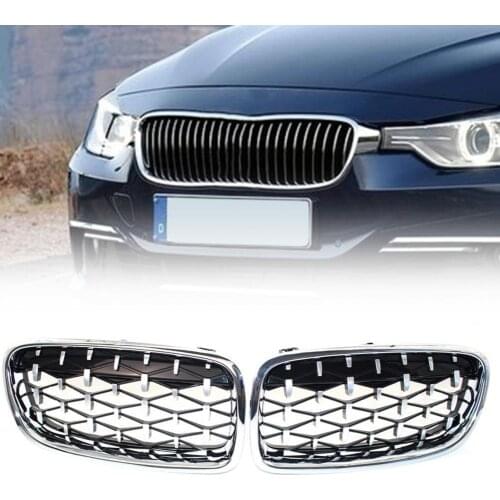 2Pcs Front Bumper Grills Grilles Meteor Electroplating 51130054493 51130054494 for BMW 3 Series F30 13-18