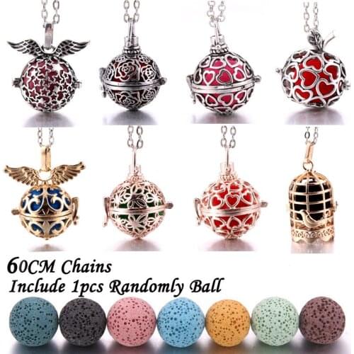 Retro Aromatherapy necklace Natural Lava stone Aroma Diffuser necklaces fashion perfume Pendant necklace with 1 Volcanic stone