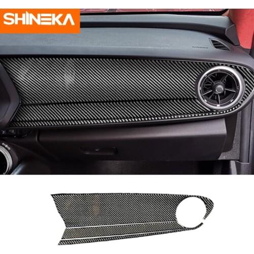 SHINEKA Interior Mouldings For Chevrolet Camaro Carbon Fiber Car Co-pilot Center Console Stickers For Chevrolet Camaro 2016-2019