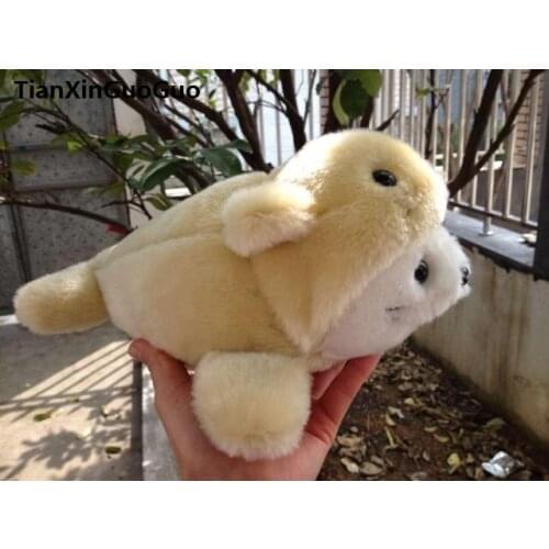 About 25cm khaki hat seal plush toy,soft doll baby toy birthday gift h2130