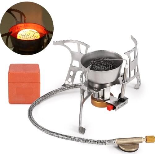 Lixada Foldable Camping Gas Stove Windproof Piezo Ignition Backpacking Stove Outdoor Portable Cooking Stove Camping Equipment