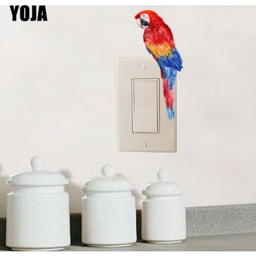 YOJA Funny Rainbow Parrot Decor Wall Stickers Room Switch Bedroom Personalized Decals 10SS0105