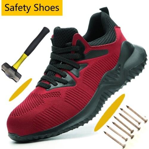 Anti-Smashing Steel-Toe Stylish Men Safety Work Shoes Light Anti-Puncture Work Shoes for Men All In One Indestructible Shoes