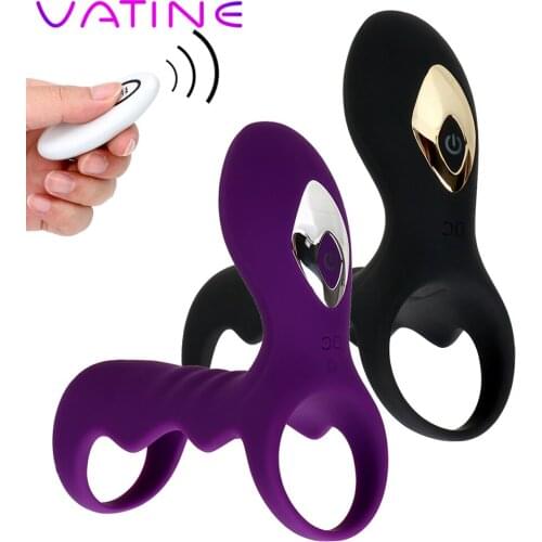 VATINE 10 Speeds Silicone Delay Ejaculation Vibrator Sex Toys for Men Penis Rings G Spot Stimulation