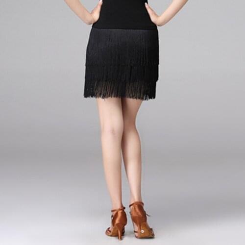 New Latin Dance Skirt Adult Tassel Dress Three-Layer Practice Short Group Art Examination National Standard Irregular Skirt