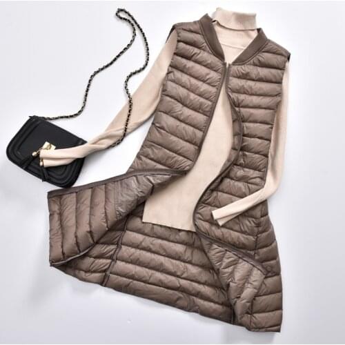 Winter Women Down Vest Casual Slim Sleeveless Vest Jacket Female Warm White Duck Down Coat Windproof Lightweight Waistcoat