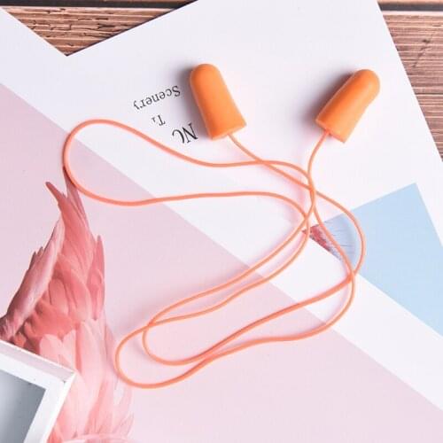 1 pair swimming training comfortable soft Foam Earplugs anti noise Protective earmuffs Hot Sale with Cord