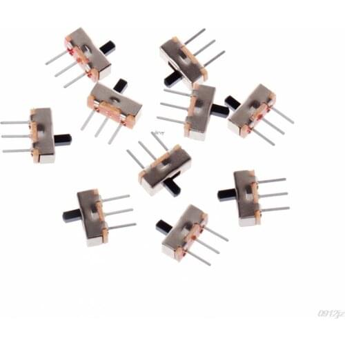 10 Pcs 2 Position On/Off SPDT 1P2T 3 Pin PCB Panel Mini Vertical Slide Switch SS12D00G3