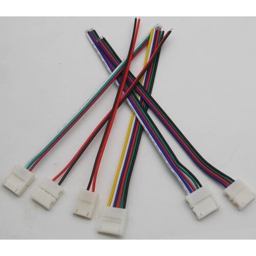 5pcs 2pin 3pin 4pin 5pin 6pin Welding free connector single clip Connector Cable For 3528 5050 RGB RGBW RGBWW LED strip light