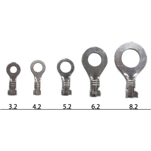 50 pcs/lot O-Type 3.2/4.2/5.2/6.2/8.2 Cold Pressed Splice Terminals Tin Electric Plating Sertir For Wire Cable Car Speaker Male