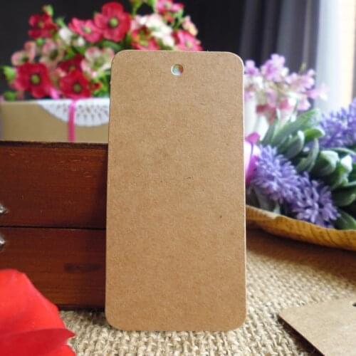 500pcs Kraft Blank Hang Tag Gift Tags DIY Multifunction Diy Paper Tags label Cards Garment Tags String Included 3.9x7.8cm
