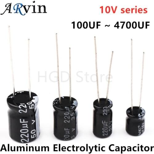 20pcs Aluminum Electrolytic Capacitor 10V 100UF 220UF 330UF 470UF 680UF 1000UF 1500UF 2200UF 330UF 4700UF