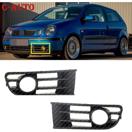 Car Left Right Front Fog Lamp Trim Fog Light Covers Case For VW Polo Typ 9N 2002-2005 Front Lower Bumper Fog Light Grilles